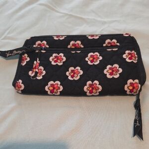 Vera Bradley Black and Pink Floral Cloth Wallet